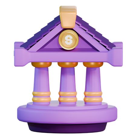 Bâtiment de la banque  3D Icon