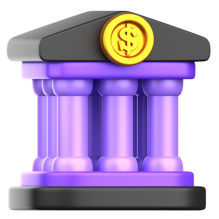 Bâtiment de la banque  3D Icon