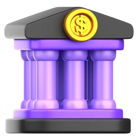 Bâtiment de la banque  3D Icon