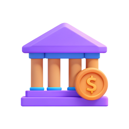 Bâtiment de la banque  3D Icon