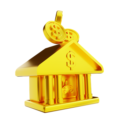 Bâtiment de la banque  3D Illustration