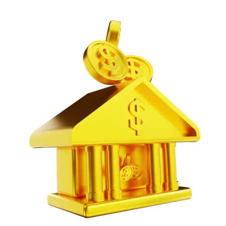 Bâtiment de la banque  3D Illustration