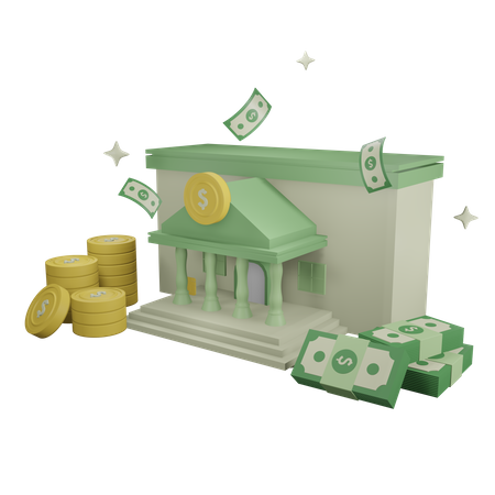 Bâtiment de la banque  3D Icon