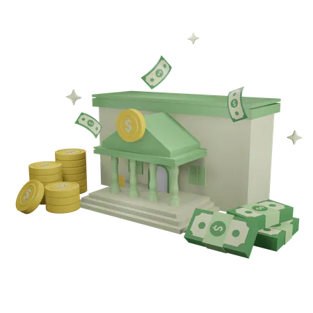 Bâtiment de la banque  3D Icon