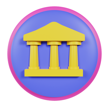 Bâtiment de la banque  3D Icon