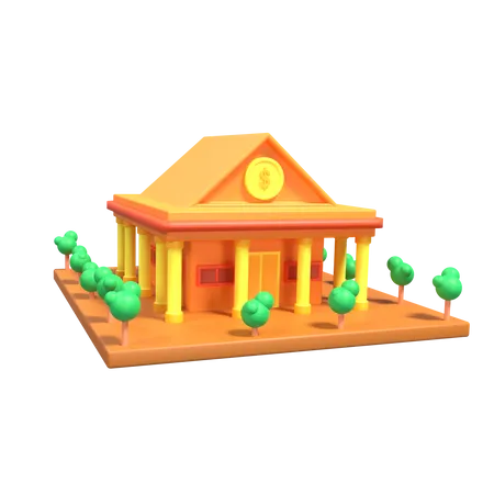 Bâtiment de la banque  3D Icon