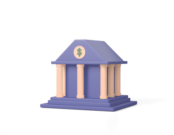 Bâtiment de la banque  3D Icon