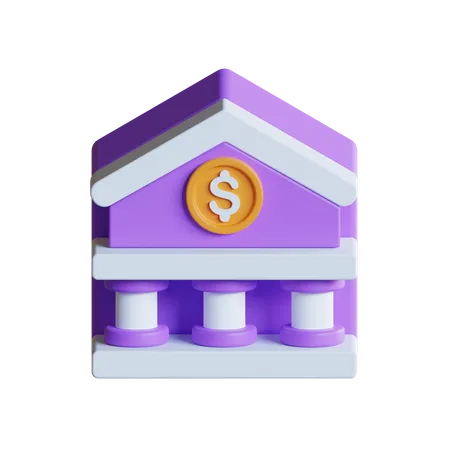 Bâtiment de la banque  3D Icon