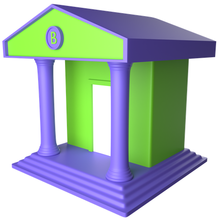 Bâtiment de la banque  3D Icon