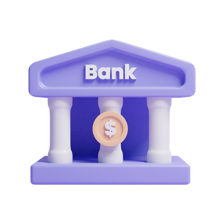 Bâtiment de la banque  3D Icon