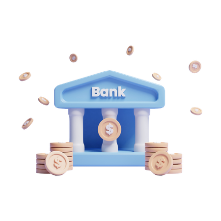 Bâtiment de la banque  3D Icon