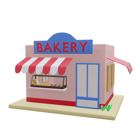 Bâtiment de boulangerie  3D Icon