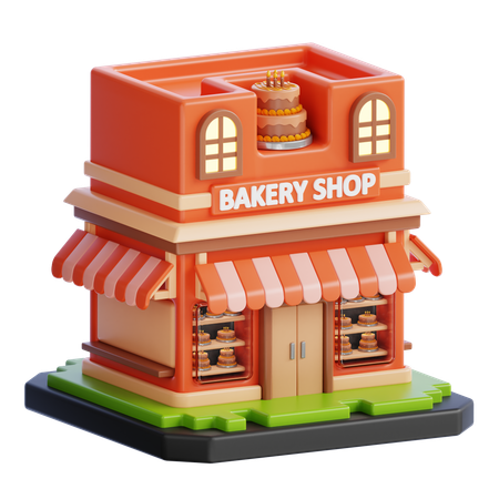 Bâtiment de boulangerie  3D Icon