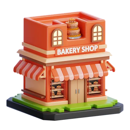 Bâtiment de boulangerie  3D Icon