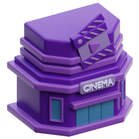 Bâtiment de cinéma  3D Icon