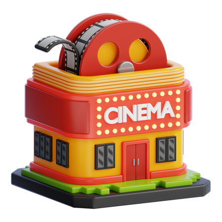 Bâtiment de cinéma  3D Icon