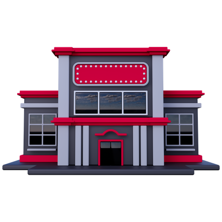 Bâtiment de cinéma  3D Icon