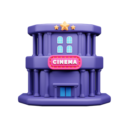 Bâtiment de cinéma  3D Icon