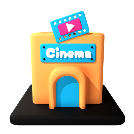 Bâtiment de cinéma  3D Icon