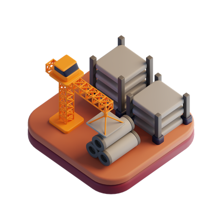 Construction de bâtiments  3D Icon