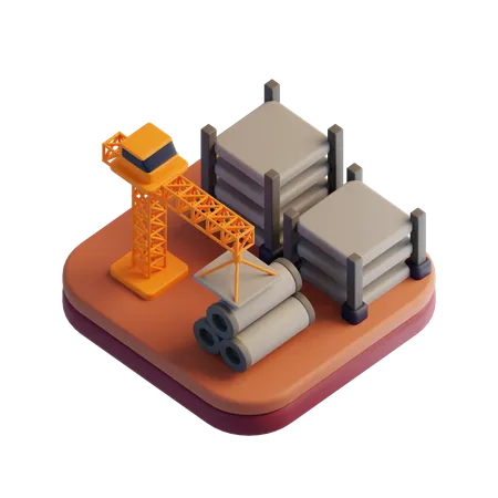 Construction de bâtiments  3D Icon