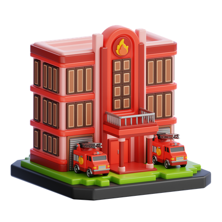 Bâtiment de la caserne de pompiers  3D Icon