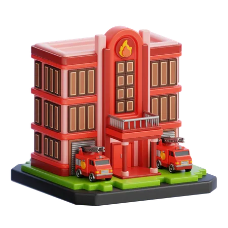 Bâtiment de la caserne de pompiers  3D Icon