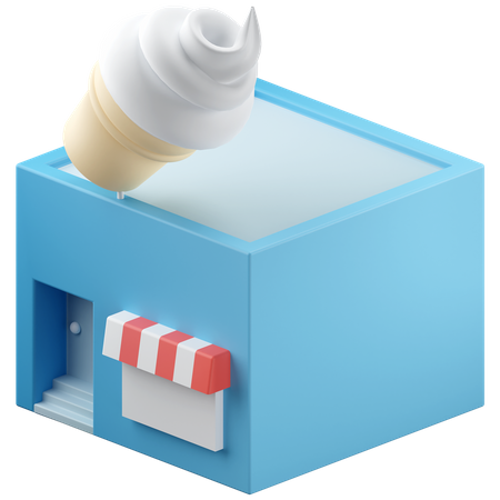 Bâtiment de magasin de crème glacée  3D Icon