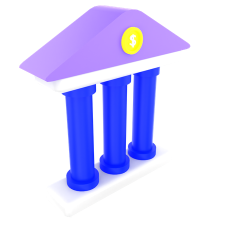 Bâtiment de la banque  3D Icon