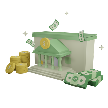 Bâtiment de la banque  3D Icon