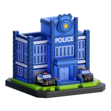 Bâtiment du poste de police  3D Icon