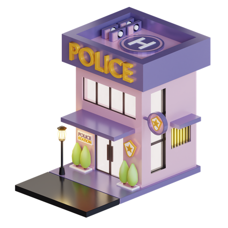 Bâtiment du poste de police  3D Icon