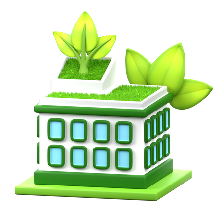 Bâtiment écologique  3D Icon