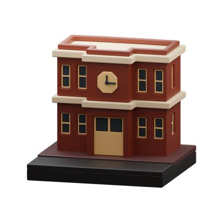 Bâtiment scolaire  3D Icon