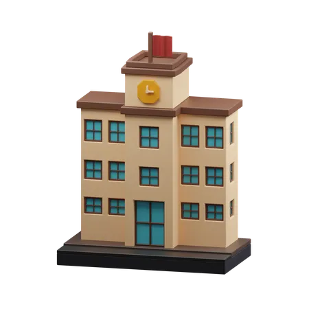 Bâtiment scolaire  3D Icon