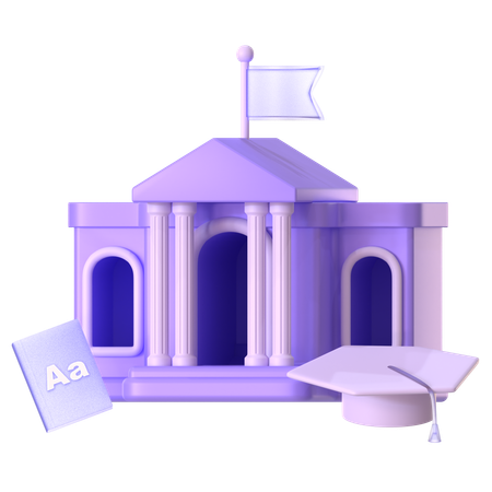 Bâtiment scolaire  3D Icon