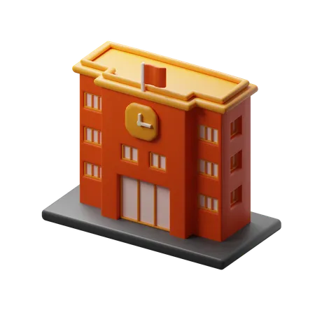 Bâtiment scolaire  3D Icon