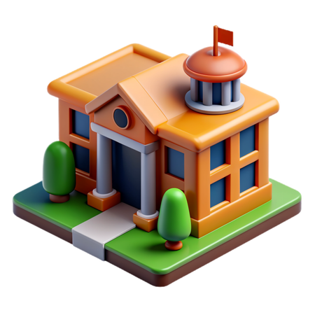 Bâtiment scolaire  3D Icon