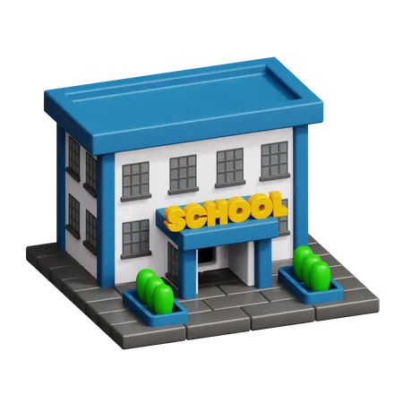 Bâtiment scolaire  3D Icon