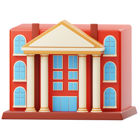 Bâtiment scolaire  3D Icon