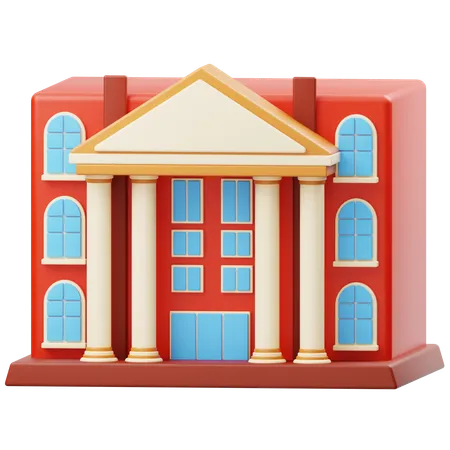 Bâtiment scolaire  3D Icon