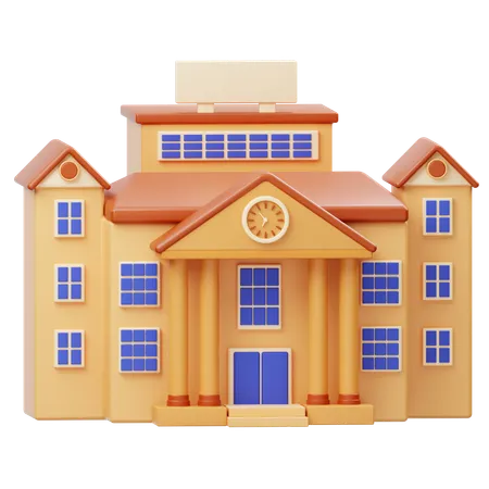 Bâtiment scolaire  3D Icon