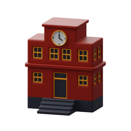 Bâtiment scolaire  3D Icon