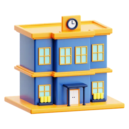 Bâtiment scolaire  3D Icon