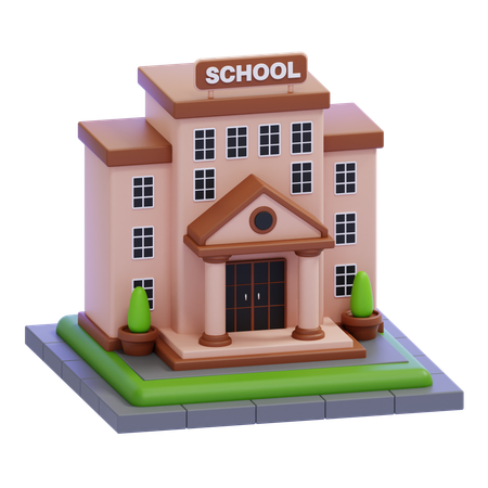 Bâtiment scolaire  3D Icon