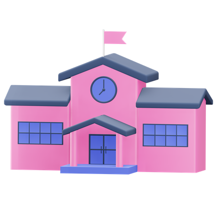 Bâtiment scolaire  3D Illustration