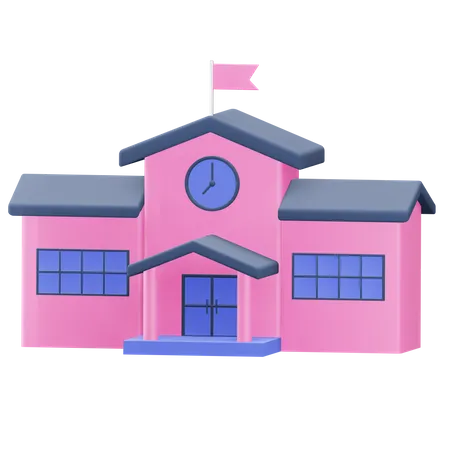 Bâtiment scolaire  3D Illustration