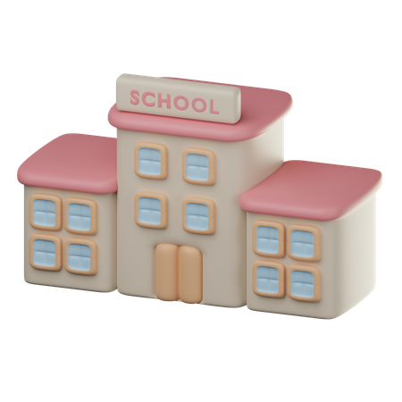 Bâtiment scolaire  3D Icon