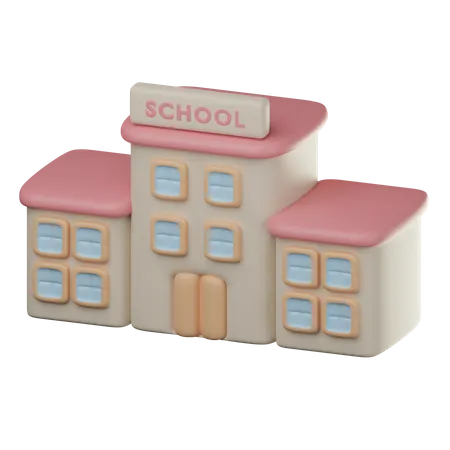 Bâtiment scolaire  3D Icon