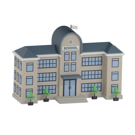 Bâtiment scolaire  3D Icon